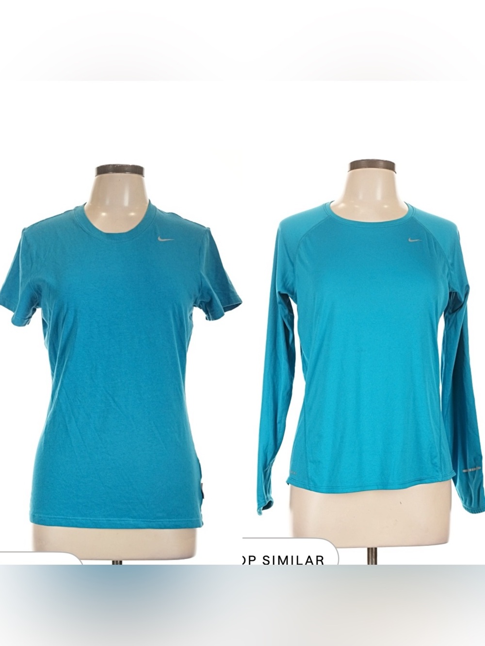 Bundle of Two, Nike Teal Blue Short Sleeve Tee & Long Sleeve Performance Top